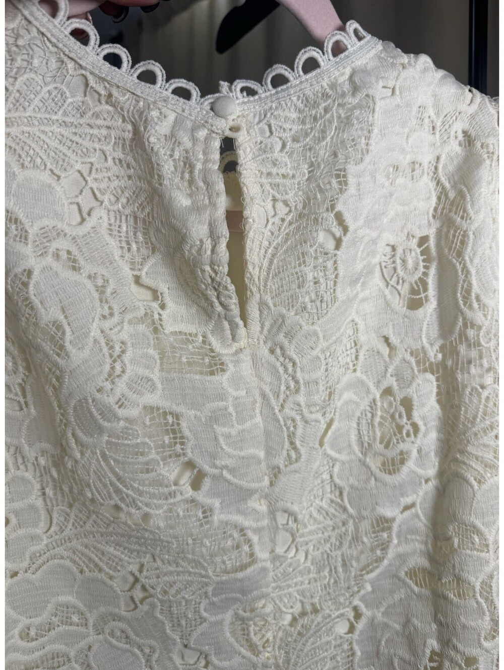NWT Umgee Small Ivory Floral Lace Puff Sleeve Top Shorts 2 Piece Set K8673 - Picture 8 of 10